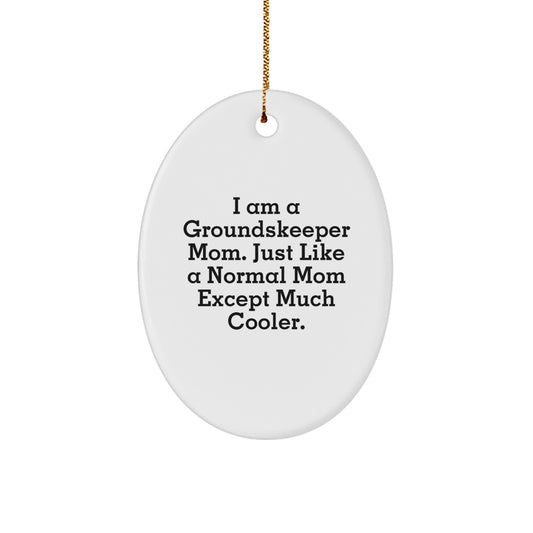 Funny groundskeeper Mom Christmas Oval Ornament Gifts from Friends for groundskeeper - Image 1