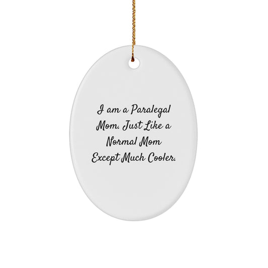 Funny Paralegal Gifts for Paralegal Moms, Oval Ornament Christmas Unique Gifts from Paralegal Friends to Coworkers - Image 1