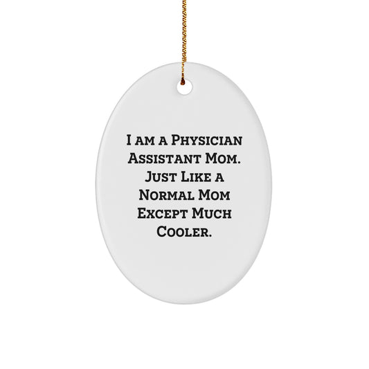 Funny Mom Gifts for Physician Assistant Christmas Oval Ornament from Friends - Image 1
