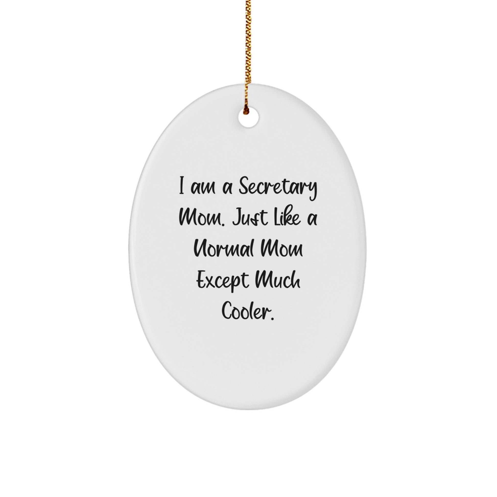 Funny Secretary Mom Oval Ornament Gifts from Friends for Men Women Coworkers Family - Image 1