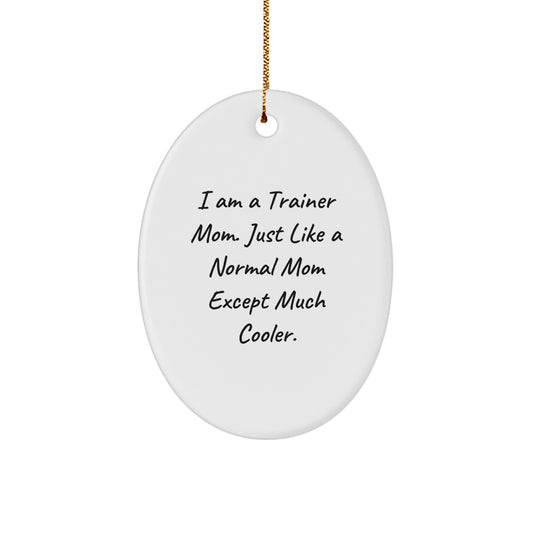 Funny Trainer Mom Oval Ornament Gifts from Mom to Trainer - Image 1