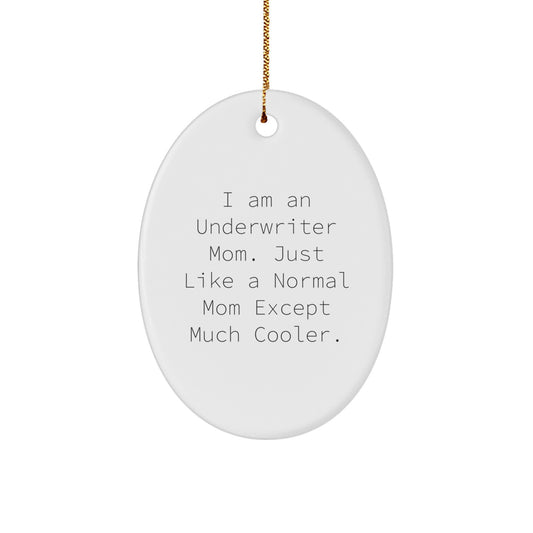 Funny Underwriter Mom Gifts from Friends for Underwriter Christmas Unique Decorations Oval Ornament - Image 1