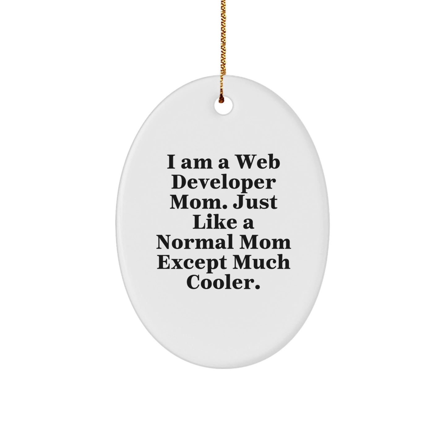 Web Developer Gifts from Men, Funny Oval Ornament for Web Developer Mom, Christmas Unique Gifts - Image 1