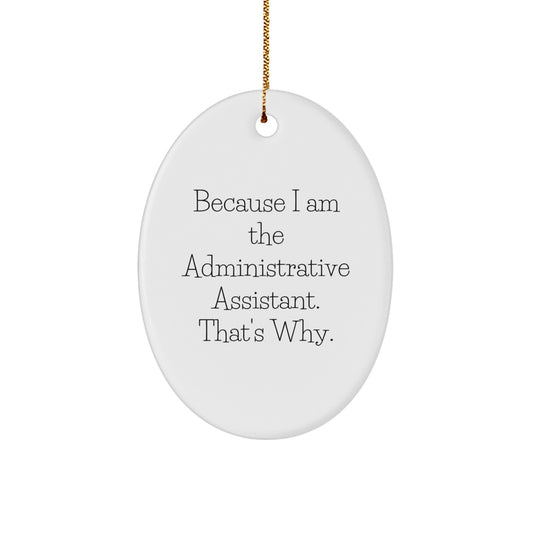 Funny Administrative Assistant Oval Ornament Gifts from Friends for Men Women Coworkers - Image 1