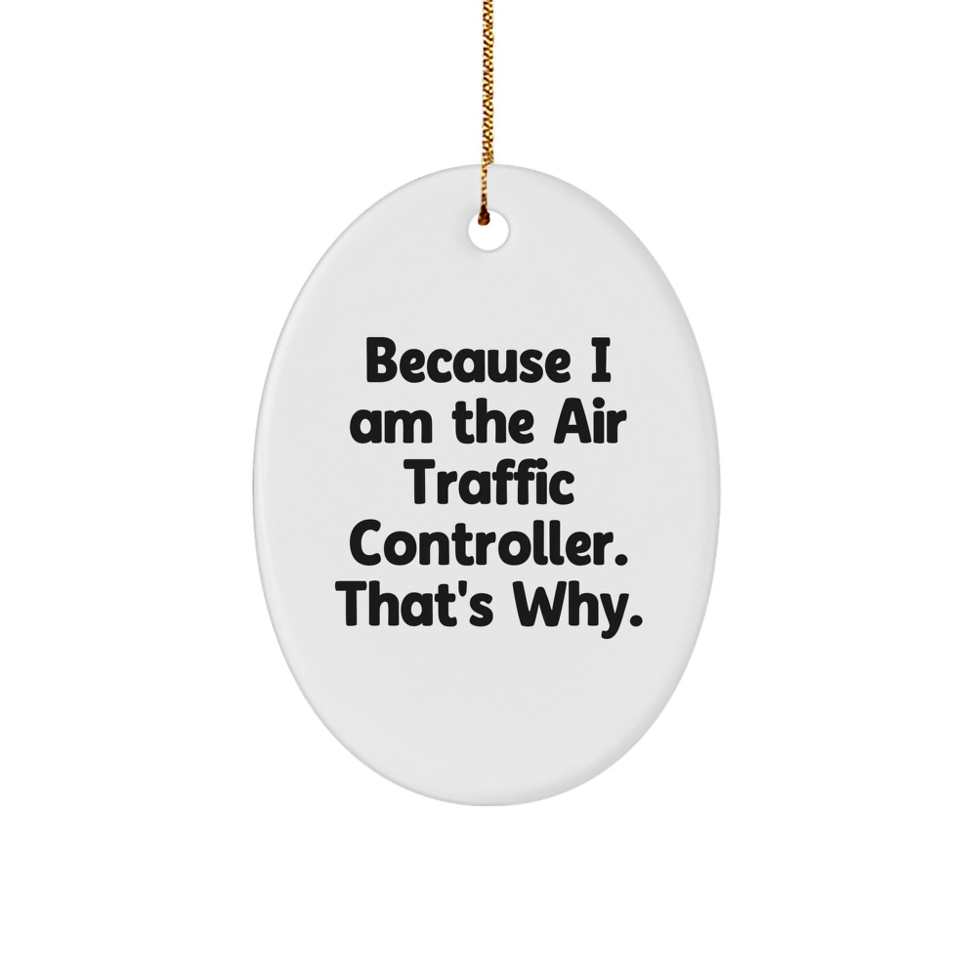 Funny Air Traffic Controller Oval Ornament Gifts from Friends or Family for Christmas Unique - Image 1