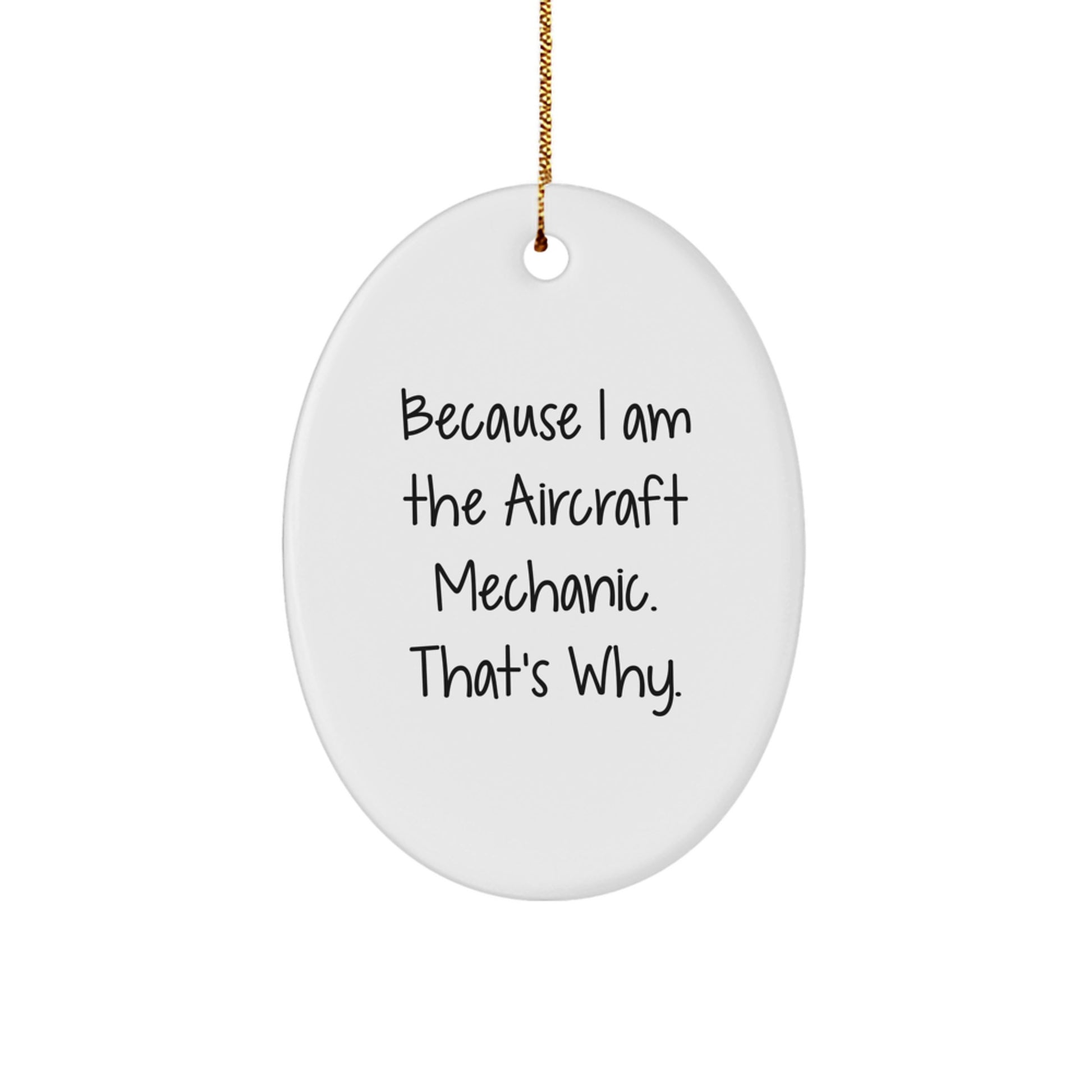 Funny Aircraft Mechanic Gifts from Friends, Oval Ornaments for Christmas Unique Gifts, Inspirational Quote Oval Ornament for Men, Women, Coworkers, Family - Image 1