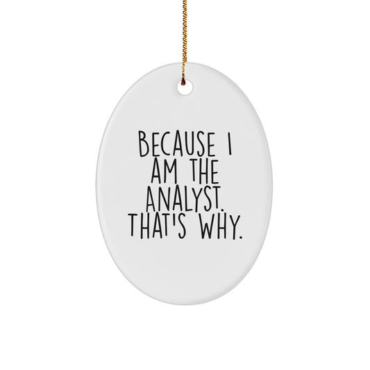 Funny Oval Ornament Because I Am The Analyst Gifts from Men to Analyst Friends at Christmas - Image 1