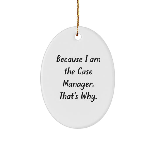 Funny Case Manager Gifts for Men, Oval Ornament from Family, Case Manager Christmas Unique Gifts from Men - Image 1