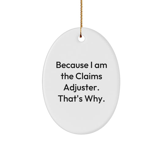 Funny Claims Adjuster Oval Ornament for Gifts from Men to Women - Unique Christmas Decorations - Image 1