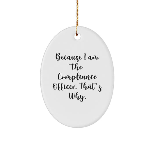 Compliance Officer Funny Oval Ornament Gifts from Friends for Christmas Unique Presents - Image 1