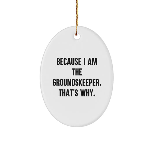Funny groundskeeper Oval Ornament Gifts from Family for groundskeeper Men, Unique Christmas Ornaments - Image 1