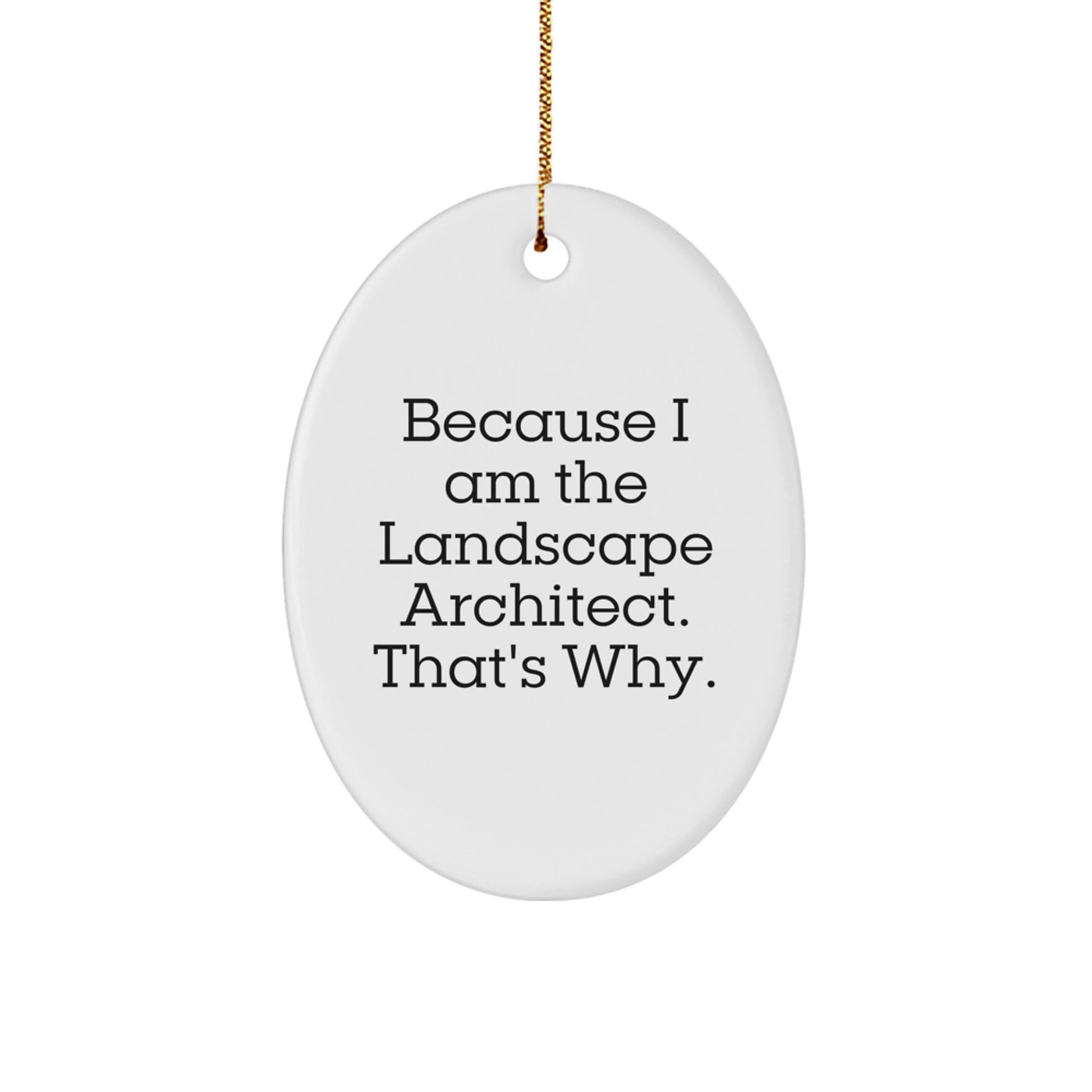 Funny Landscape Architect Gifts from Men for Friends - Oval Ornament, Christmas Unique Decoration - Image 1