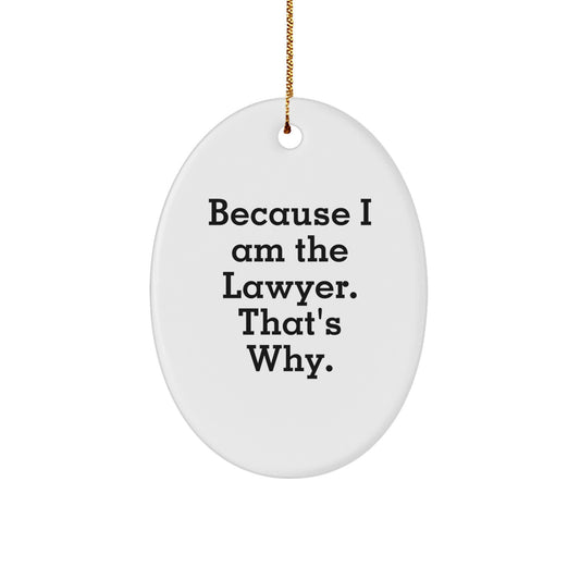 Funny Lawyer Oval Ornament Gifts from Friends for Men Women Coworkers Family - Christmas Unique Presents - Image 1