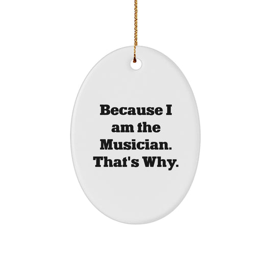 Funny Musician Oval Ornament, Gifts from Friends for Musician, Oval Musician Decorations for Christmas Unique Gifts - Image 1
