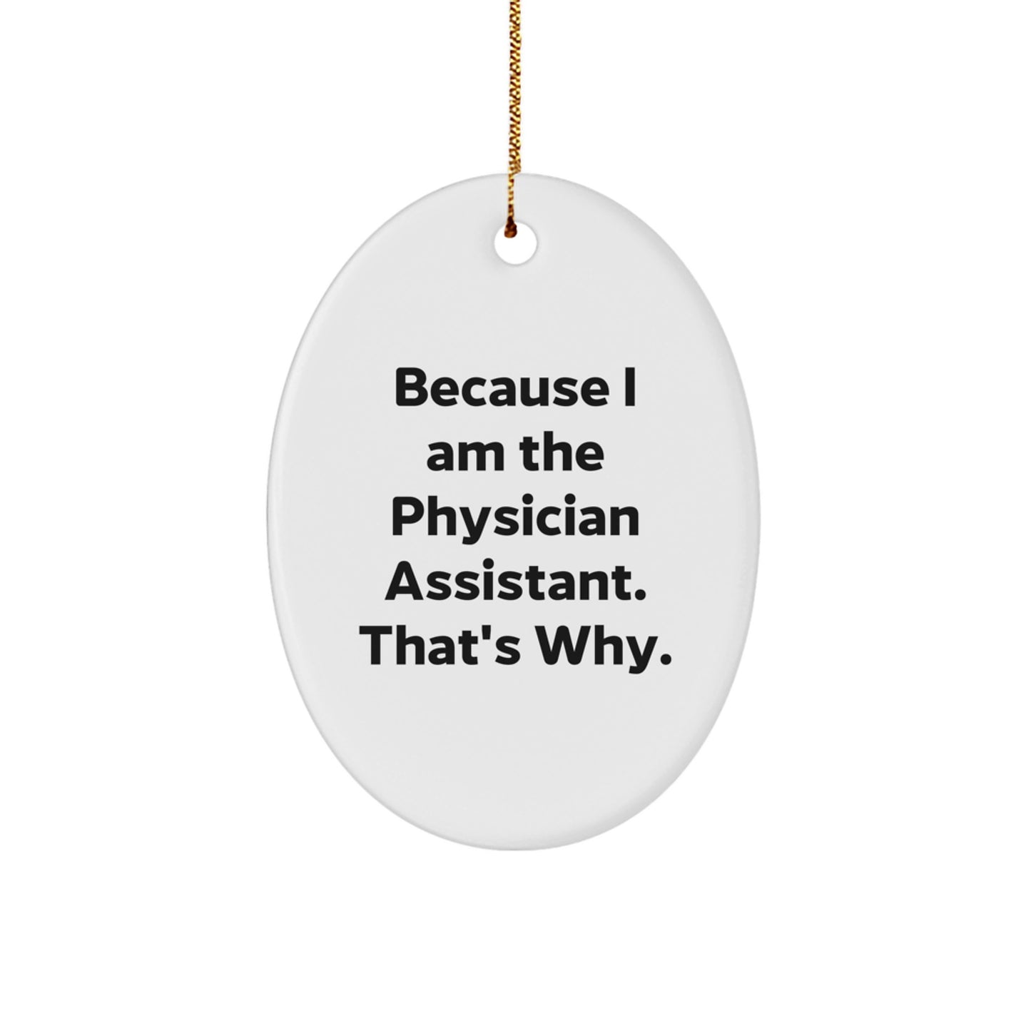 Funny Physician Assistant Gifts, Oval Ornament with Inspirational Quote, Gifts from Family to Physician Assistant Friends at Christmas - Image 1