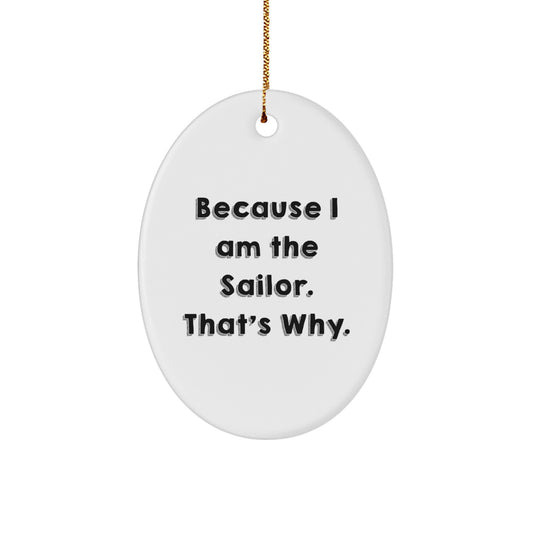 Funny Sailor Oval Ornament Gifts from Friends for Men at Christmas - Image 1