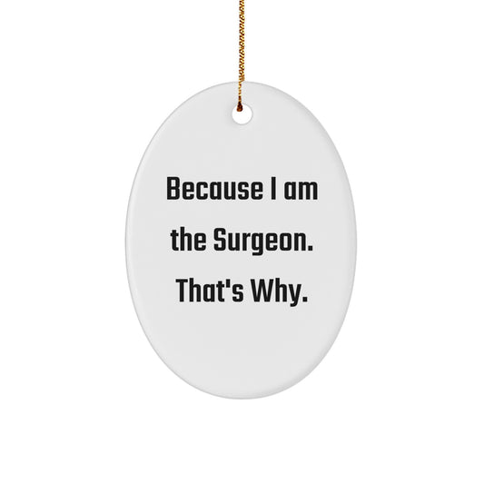 Surgeon Oval Ornament Funny Quote Gifts from Friends and Family for Surgeon Men and Women, Christmas Unique Gift Ideas - Image 1