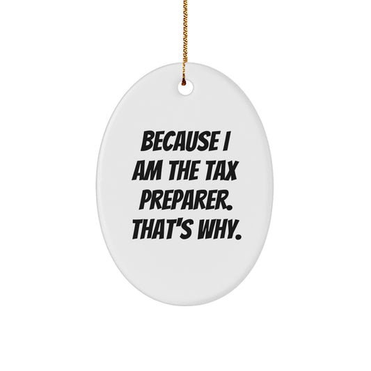 Funny Oval Ornament Gifts from Tax Preparer, Tax Preparer Friends, Coworkers, Family, Men, Women - Christmas Unique Gifts - Image 1