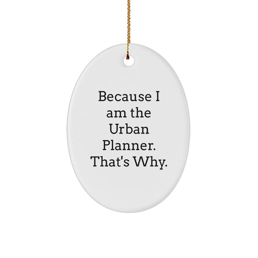 Funny Urban Planner Gifts for Friends and Family - Oval Ornament Because I Am The Urban Planner That's Why Christmas Unique Presents - Image 1