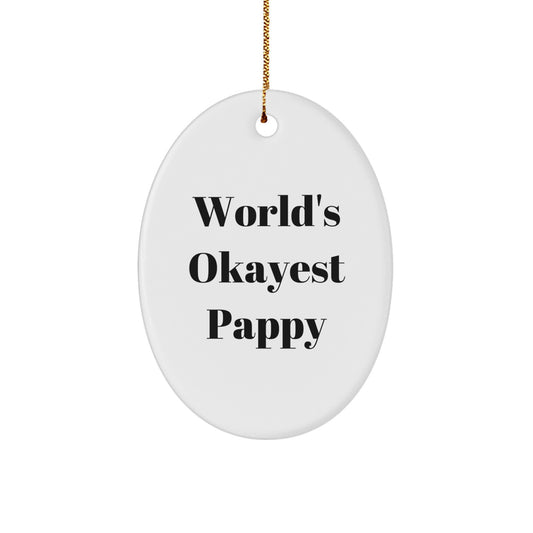 Funny Pappy Oval Ornament Gifts from Family and Friends for Christmas Unique Decorations - Image 1