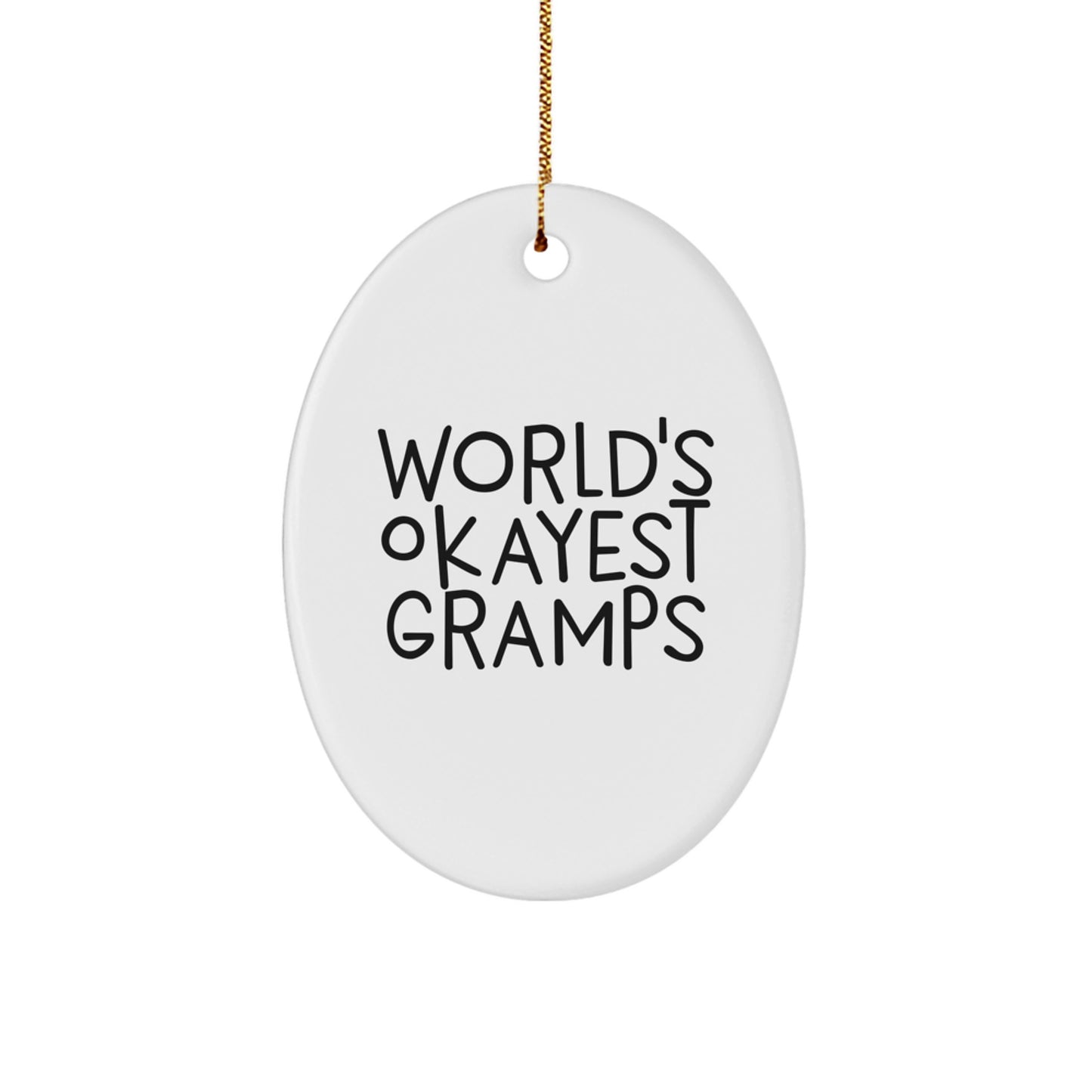 Funny Gramps Oval Ornament, Gifts from Family to World's Okayest Gramps, Unique Christmas Unique Gifts for Men - Image 1