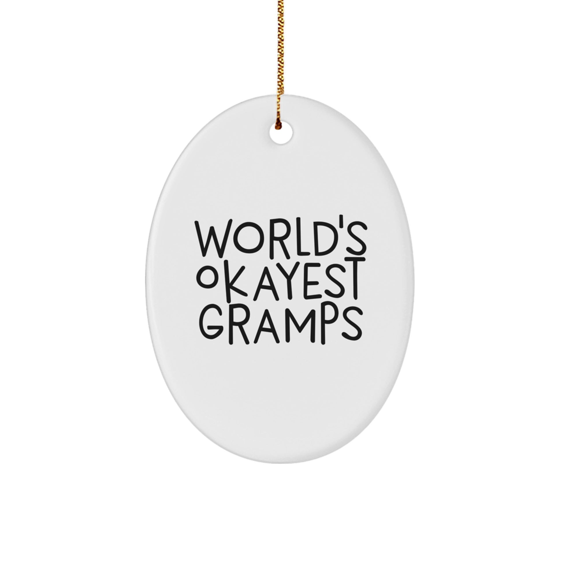 Funny Gramps Oval Ornament, Gifts from Family to World's Okayest Gramps, Unique Christmas Unique Gifts for Men - Image 1