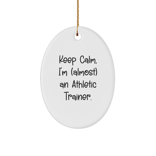 Funny Athletic Trainer Oval Ornament Gifts from Friends for Christmas Unique Present - Image 1