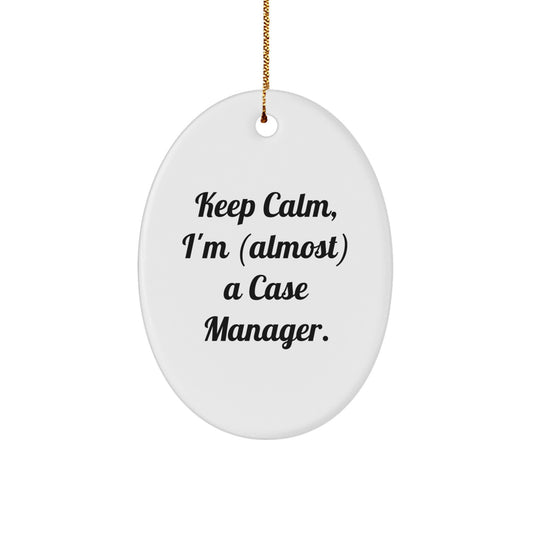 Funny Case Manager Oval Ornament Gifts from Friends for Family at Christmas Time - Image 1