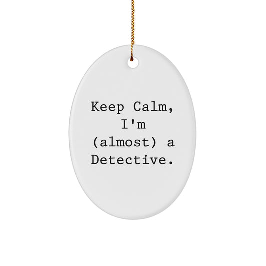 Funny Detective Christmas Oval Ornaments, Gifts from Friends, Family, or Coworkers, Perfect for Detective Enthusiasts, Oval Ornament Decorations, Unique Christmas Unique Gifts - Image 1