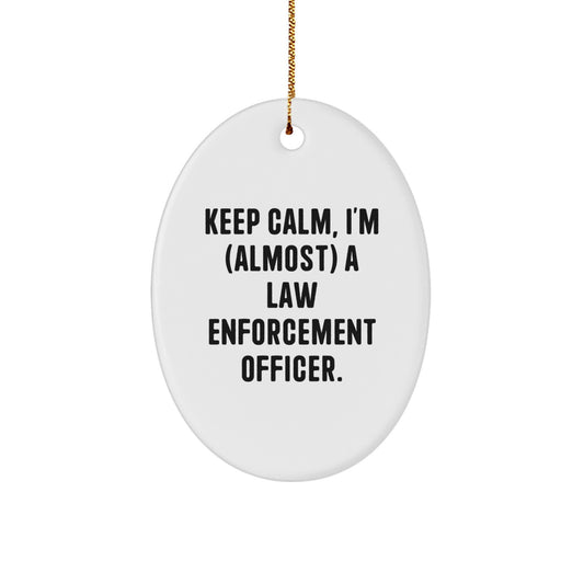 Funny Law Enforcement Officer Oval Ornament Gifts from Family, Unique Christmas Decorations for Law Enforcement Officer Men, Women, Coworkers, Friends - Image 1