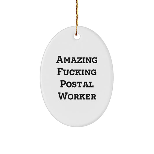 Funny Postal Worker Oval Ornament Gifts for Postal Worker Men from Friends, Funny Oval Ornament, Perfect for Christmas Unique Gifts - Image 1