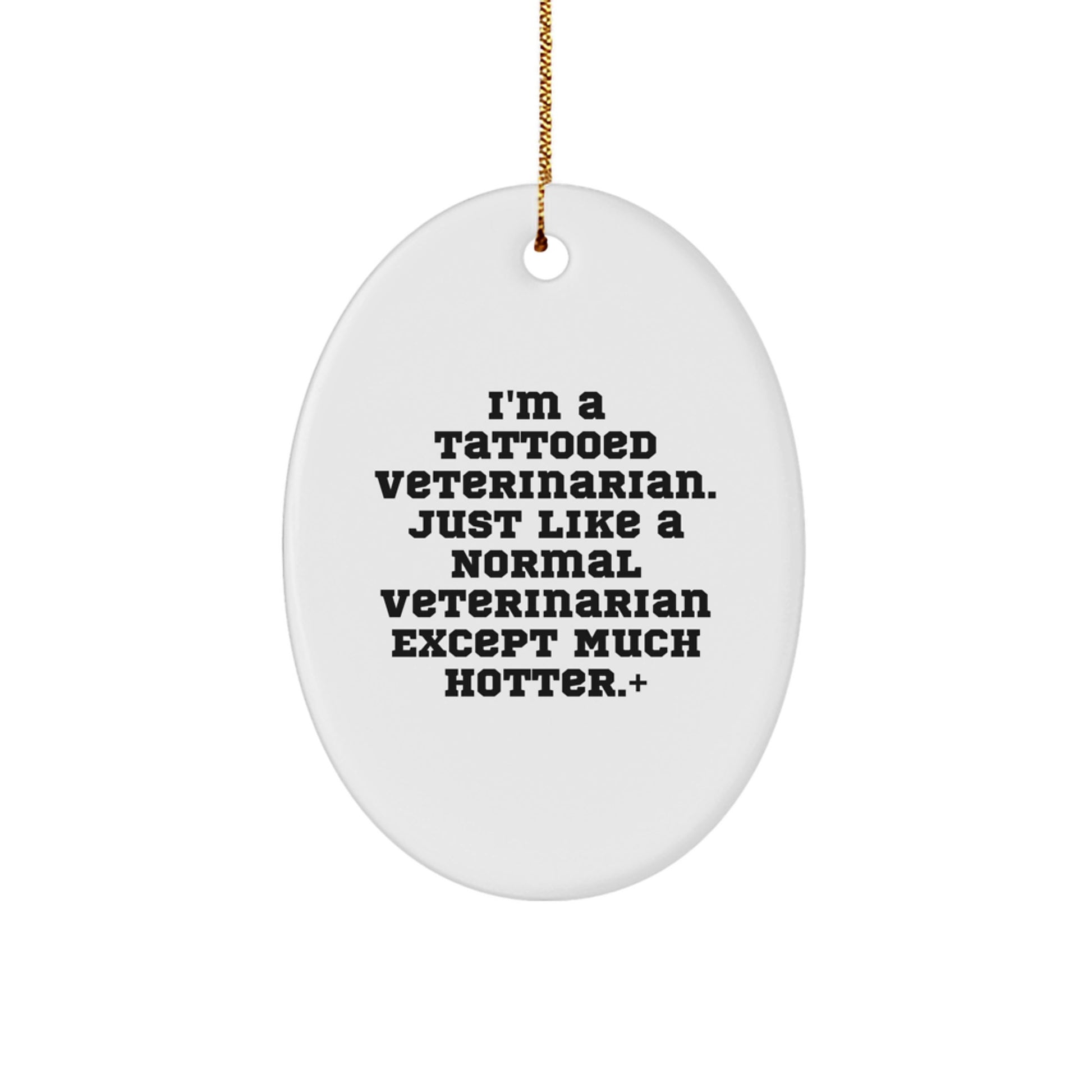 Funny Veterinarian Decorations, Oval Ornament Gifts from Friends to Veterinarian at Christmas Time with Humor, Veterinarian Lover Gifts - Image 1