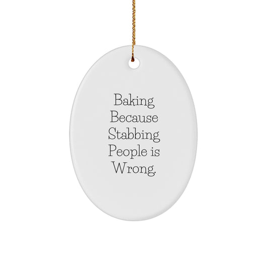 Baking Lover's Christmas Oval Ornament - Funny Quote Gifts for Men, Women, Friends, Coworkers, Family - Oval Ornament Baking Lover's Gift Ideas - Image 1
