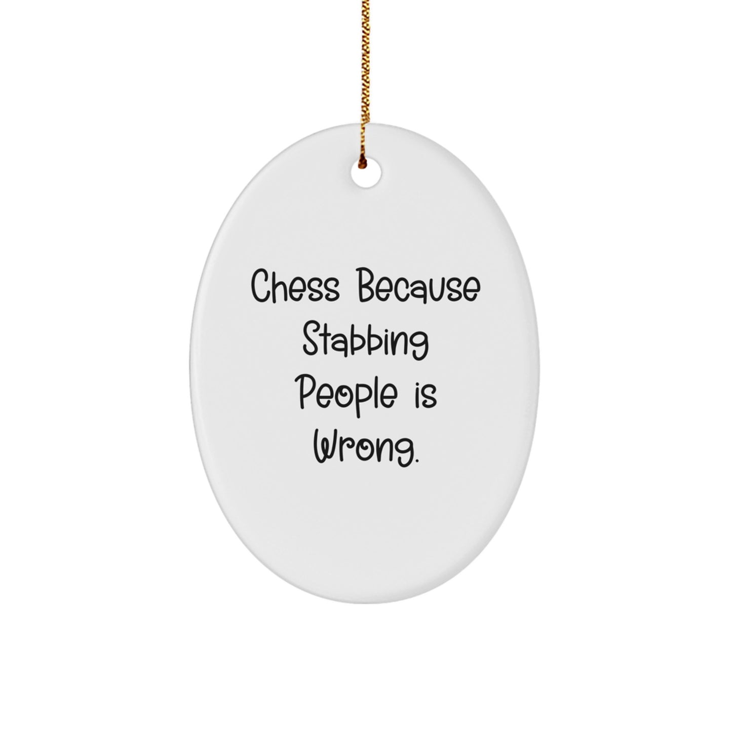 Funny Chess Oval Ornament Gifts from Men to Chess Lovers for Christmas Unique Gifts - Image 1