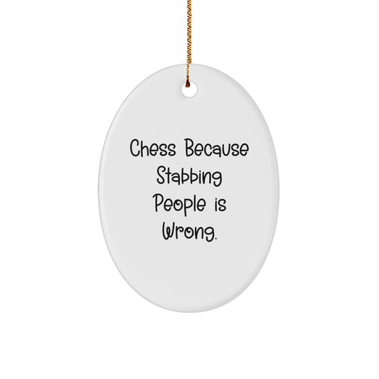 Funny Chess Oval Ornament Gifts from Men to Chess Lovers for Christmas Unique Gifts - Image 1