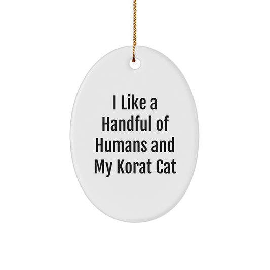 Korat Cat Oval Ornament Funny Gift for Christmas, Korat Cat Lover, Korat Cat Mom, Korat Cat Dad, Gifts from Friends, Gifts for Korat Cat, Oval Ornament, Korat Cat Holiday Decorations - Image 1