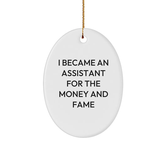 Funny Assistant Oval Ornament Gifts from Friends for Christmas Unique Office Decor - Image 1