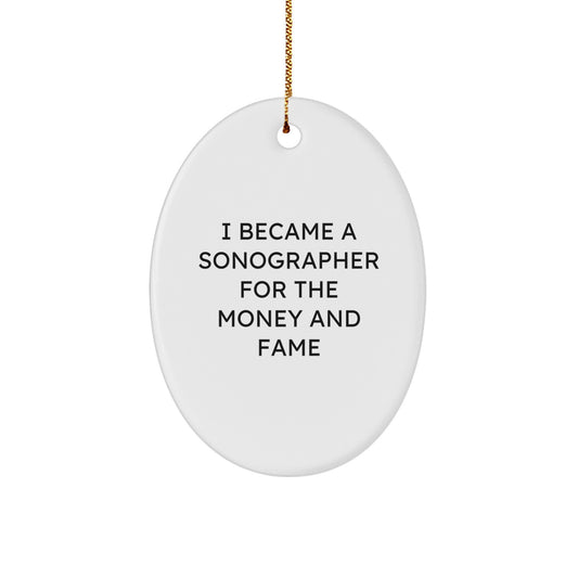 Funny Sonographer Gifts from Men to Sonographer Friends and Family - Oval Ornament for Christmas Unique Gifts - Image 1