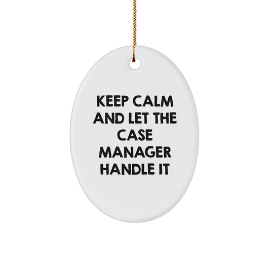 Funny Case Manager Oval Ornament Gifts from Family for Case Managers - Christmas Unique - Image 1