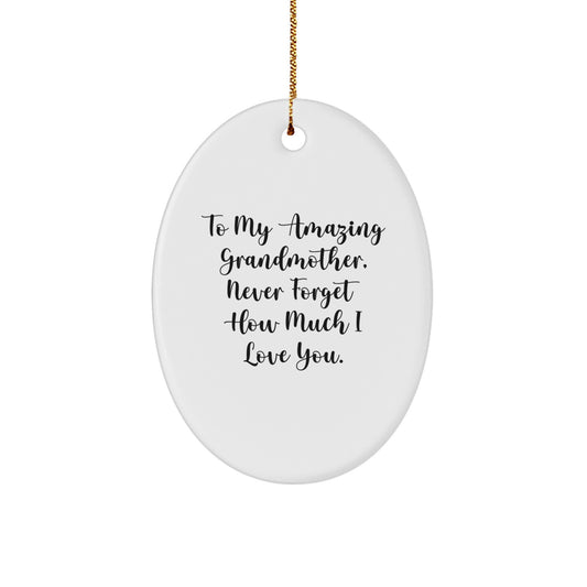 Gifts from Family - To My Amazing Grandmother Oval Ornament for Grandmother - Funny Christmas Unique Gift Ideas for Grandma - Image 1