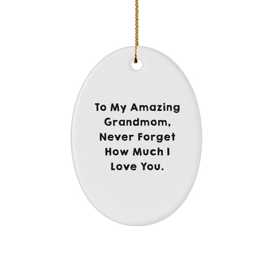 A Heartfelt Gift from Grandkids to Grandma, Oval Ornament with Cute Quote - Gifts for Grandmom, Christmas Unique Gifts - Image 1