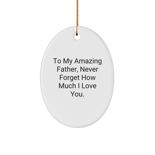 Unique Father Gifts from Family - To My Amazing Dad Oval Ornament for Christmas - Image 1
