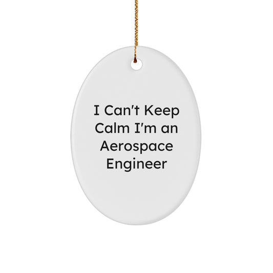 Funny Aerospace Engineer Gifts from Friends - Oval Ornament for Merry Christmas, I'm an Aerospace Engineer Lover - Image 1