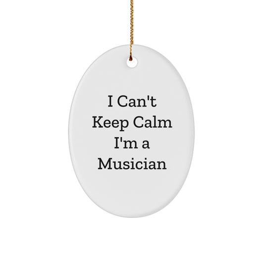 Funny Musician Oval Ornaments Gifts for Musician Friends from Family - I Can't Keep Calm I'm A Musician - Image 1