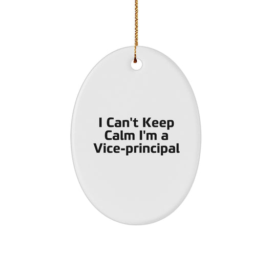 Funny Vice-principal Oval Ornament Gifts from Friends for Vice-principal, I'm A Vice-principal Quote, Christmas Unique Gifts, Oval Ornament, Vice-principal Gifts - Image 1