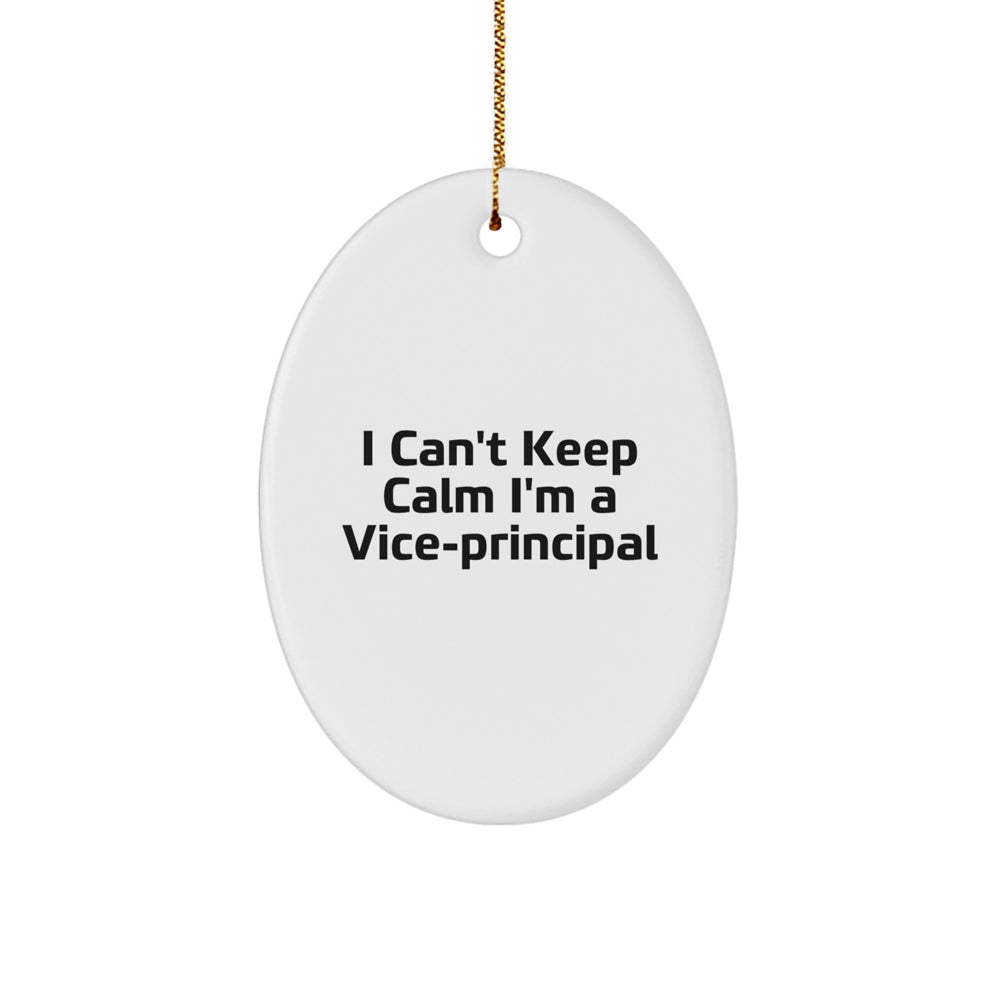 Funny Vice-principal Oval Ornament Gifts from Friends for Vice-principal, I'm A Vice-principal Quote, Christmas Unique Gifts, Oval Ornament, Vice-principal Gifts - Image 1