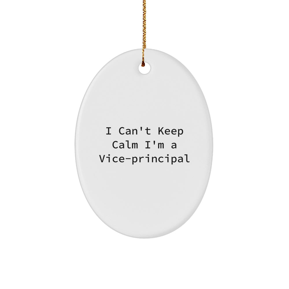 Funny Vice-principal Gifts from Friends - I Can't Keep Calm I'm A Vice-principal Oval Ornament for Vice-principal Men, Unique Christmas Unique Gifts for Vice-principal - Image 1