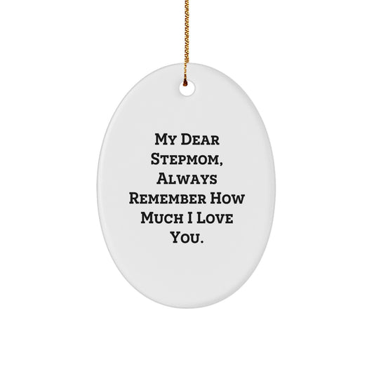 Funny Stepmom Love Gifts from Family to Stepmom - Christmas Unique Gifts Oval Ornament - Image 1
