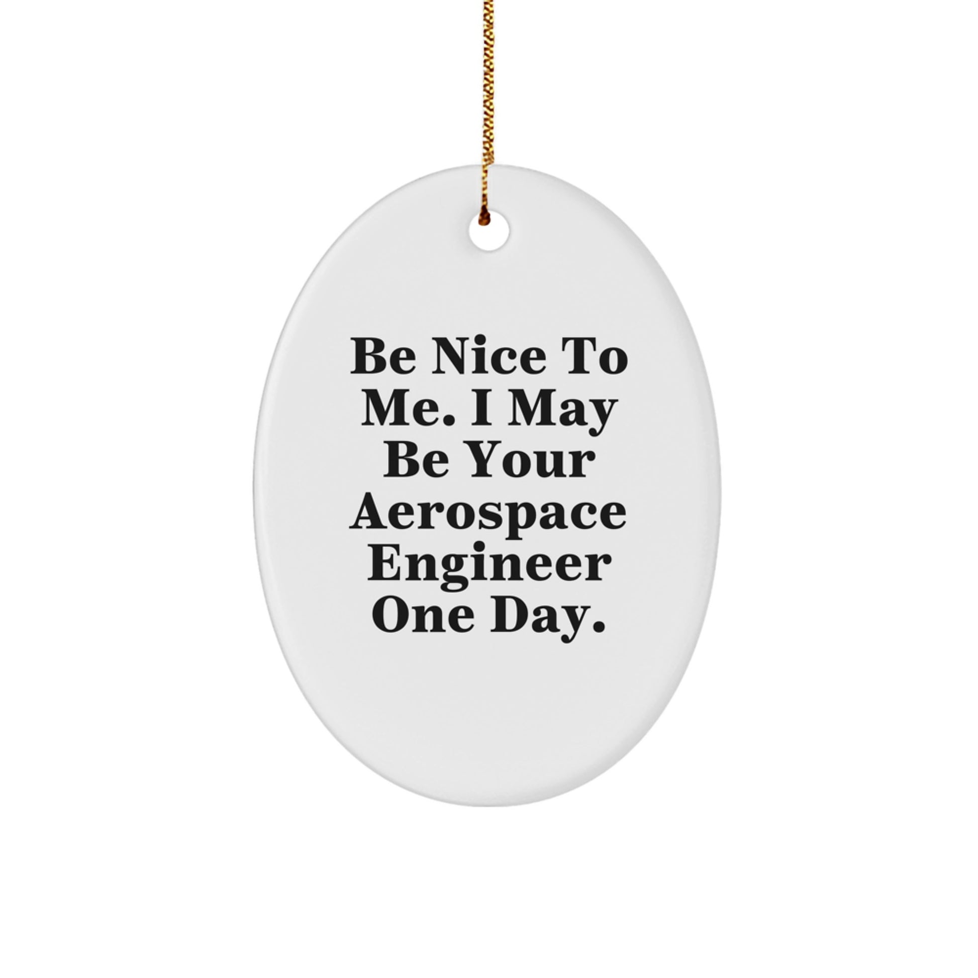 Be Nice To Me Funny Aerospace Engineer Oval Ornament Gifts for Men from Coworkers, Aerospace Engineer Unique Christmas Unique Gifts for Women Friends Family - Image 1