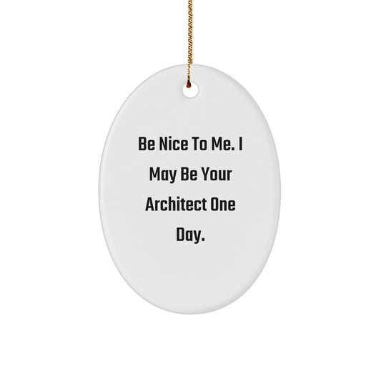 Funny Architect Quote Oval Ornament Gifts from Men to Women Friends, Christmas Unique Gift for Men Women Friends Coworkers Family - Image 1